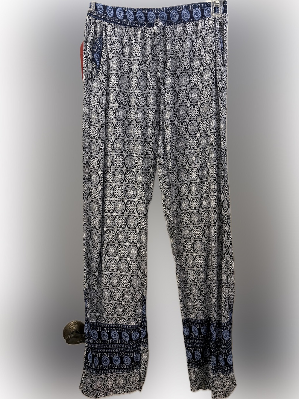 SR Dark Navy Boho Flowy Pants - Size Medium